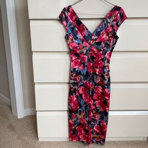 Maggy London Pink and Blue Pencil Dress